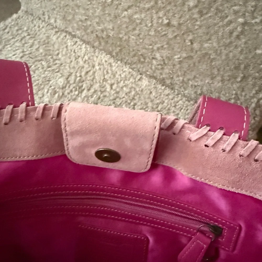 Coach Pink and Green Floral Satchel and Clutch - Picture 10 of 16